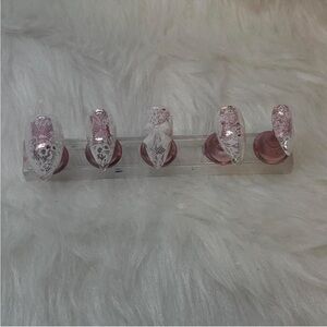 ˚⟡˖ ࣪  white lace press on nails